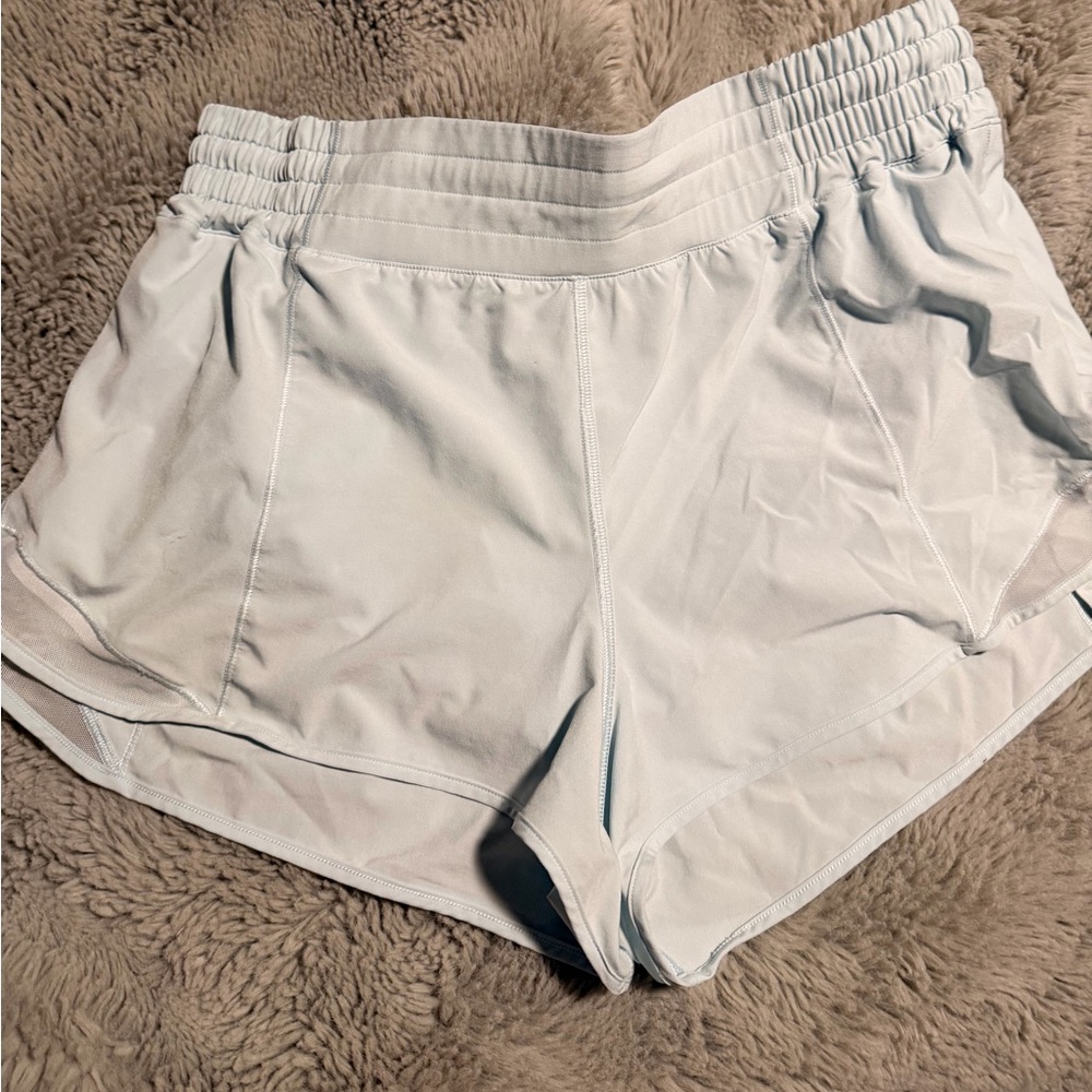 lululemon athletica light blue women's Hotty Hot HR 2.5” shorts